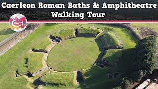 CAERLEON ROMAN BATHS amp AMPHITHEATRE WALES  Walking Tour  Pinned on Places [upl. by Anawed]