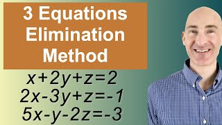 Solving Systems of 3 Equations Elimination [upl. by Eelrefinnej]