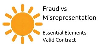 Fraud vs Misrepresentation  Other Essential Elements of a Valid Contract  CA CPT  CS amp CMA [upl. by Mani]