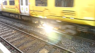 Merseyrail 507 009 making arcs at Birkdale station [upl. by Nollat]